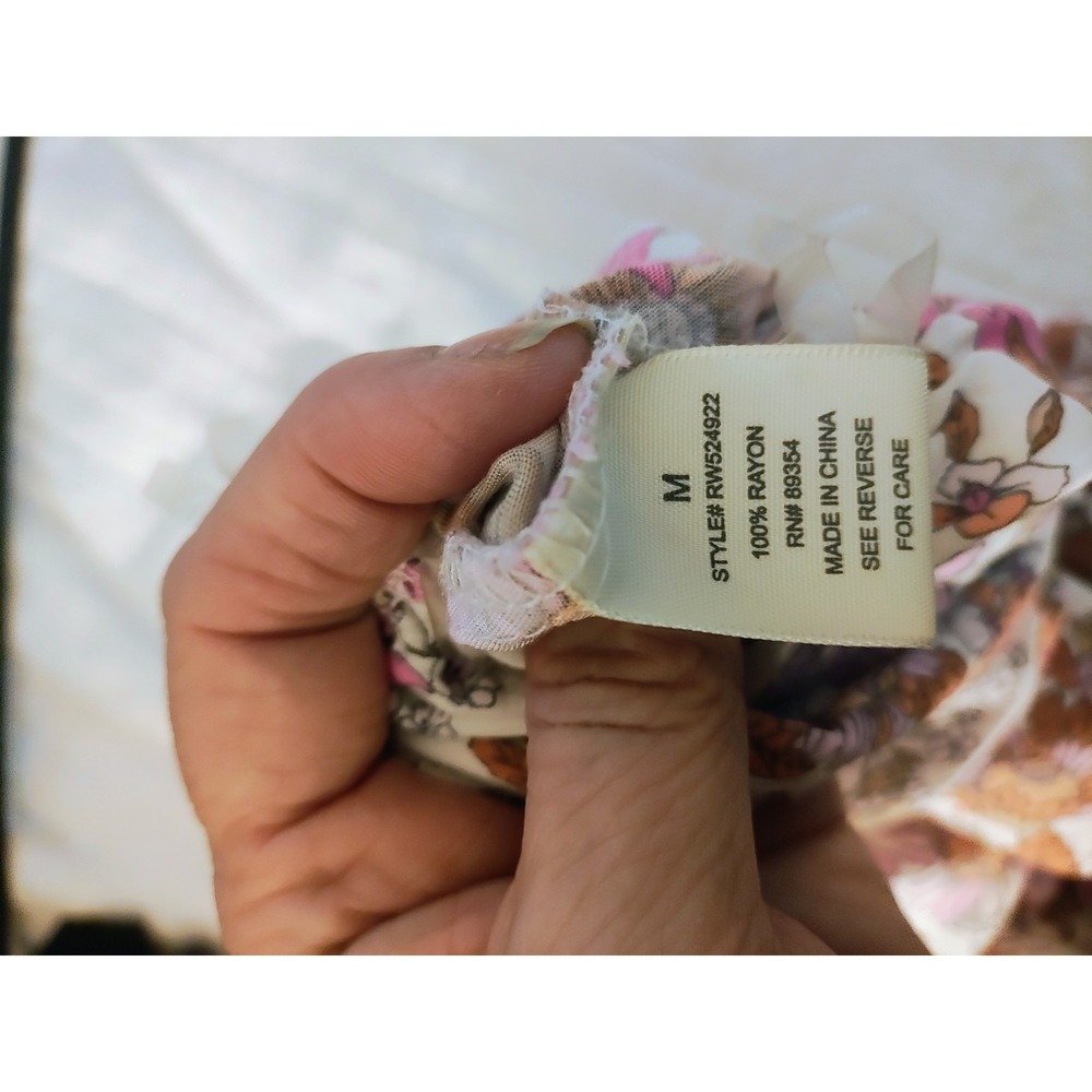 No Comment NY-LA M Floral Smocked Halter Maxi Dress Y2K Boho Rayon - Picture 4 of 8